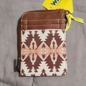 Brown and Cream Patterned Card Holder